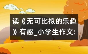 讀《無可比擬的樂趣》有感_小學(xué)生作文:五年級(jí)