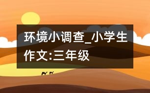 環(huán)境小調(diào)查_小學(xué)生作文:三年級