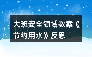 大班安全領(lǐng)域教案《節(jié)約用水》反思