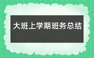 大班上學期班務總結(jié)