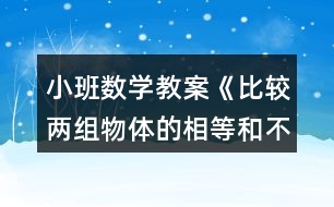 小班數(shù)學(xué)教案《比較兩組物體的相等和不相等》反思