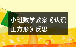 小班數(shù)學教案《認識正方形》反思