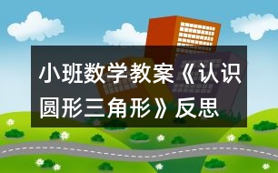 小班數(shù)學(xué)教案《認(rèn)識(shí)圓形、三角形》反思