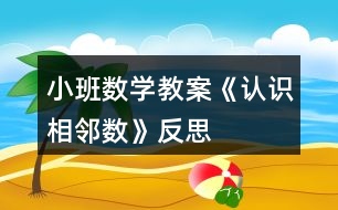 小班數(shù)學(xué)教案《認(rèn)識相鄰數(shù)》反思