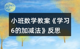 小班數(shù)學(xué)教案《學(xué)習(xí)6的加減法》反思