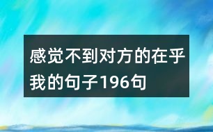 感覺(jué)不到對(duì)方的在乎我的句子196句