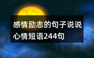 感情勵志的句子說說心情短語244句