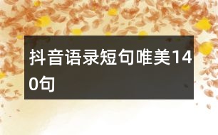 抖音語(yǔ)錄短句唯美140句