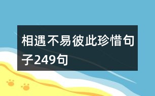 相遇不易,彼此珍惜句子249句