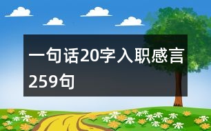 一句話20字入職感言259句