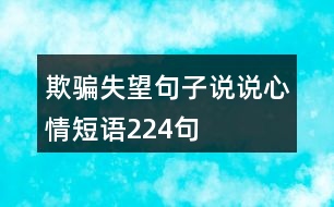 欺騙失望句子說說心情短語224句