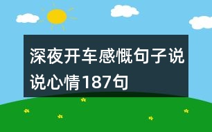 深夜開車感慨句子說說心情187句