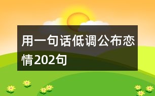 用一句話低調(diào)公布戀情202句