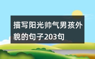 描寫陽光帥氣男孩外貌的句子203句