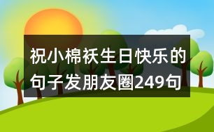 祝小棉襖生日快樂的句子發(fā)朋友圈249句