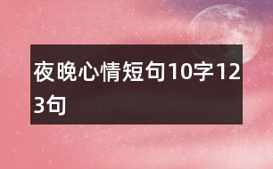 夜晚心情短句10字123句