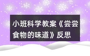 小班科學教案《嘗嘗食物的味道》反思