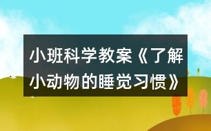 小班科學教案《了解小動物的睡覺習慣》反思