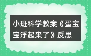 小班科學(xué)教案《蛋寶寶浮起來了》反思