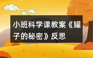 小班科學(xué)課教案《罐子的秘密》反思