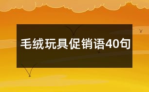 毛絨玩具促銷(xiāo)語(yǔ)40句