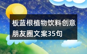 板藍(lán)根植物飲料創(chuàng)意朋友圈文案35句