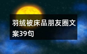 羽絨被、床品朋友圈文案39句