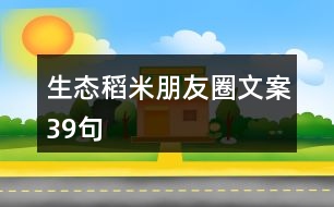 生態(tài)稻米朋友圈文案39句