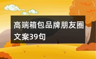 高端箱包品牌朋友圈文案39句