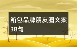 箱包品牌朋友圈文案38句