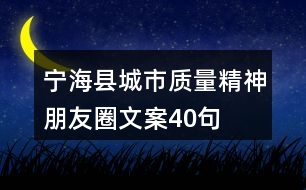 寧海縣城市質(zhì)量精神朋友圈文案40句