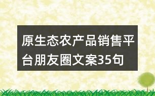 原生態(tài)農(nóng)產(chǎn)品銷售平臺朋友圈文案35句