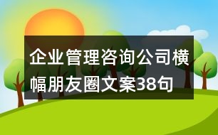 企業(yè)管理咨詢公司橫幅朋友圈文案38句