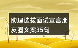 助理選拔面試宣言、朋友圈文案35句