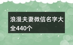 浪漫夫妻微信名字大全440個