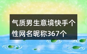 氣質(zhì)男生意境快手個(gè)性網(wǎng)名昵稱367個(gè)