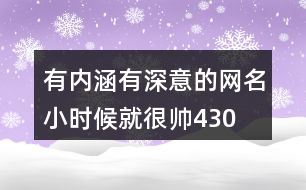 有內涵有深意的網(wǎng)名—小時候就很帥430個