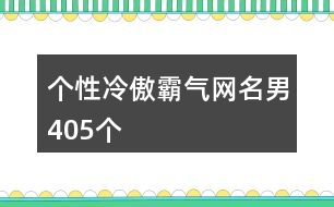 個性冷傲霸氣網名男405個