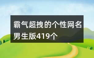 霸氣超拽的個性網(wǎng)名男生版419個