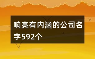 響亮有內(nèi)涵的公司名字592個