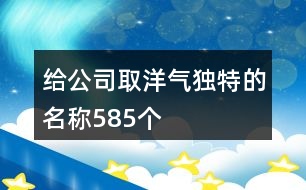 給公司取洋氣獨特的名稱585個