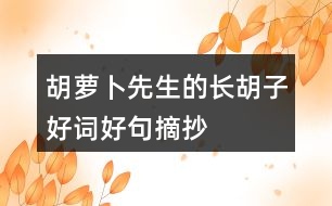 胡蘿卜先生的長(zhǎng)胡子好詞好句摘抄