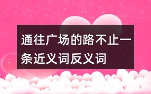 通往廣場的路不止一條近義詞反義詞