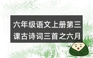 六年級(jí)語文上冊(cè)第三課古詩詞三首之六月二十七日望湖樓醉書譯文