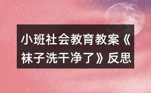 小班社會教育教案《襪子洗干凈了》反思