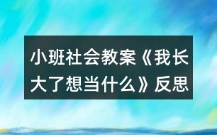 小班社會教案《我長大了想當(dāng)什么》反思