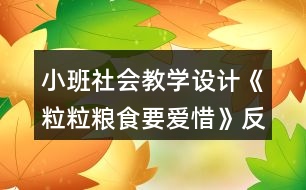 小班社會(huì)教學(xué)設(shè)計(jì)《粒粒糧食要愛(ài)惜》反思