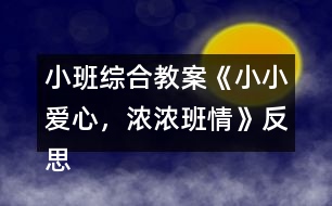 小班綜合教案《小小愛(ài)心，濃濃班情》反思