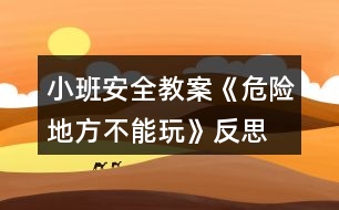 小班安全教案《危險地方不能玩》反思