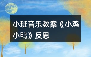 小班音樂(lè)教案《小雞小鴨》反思